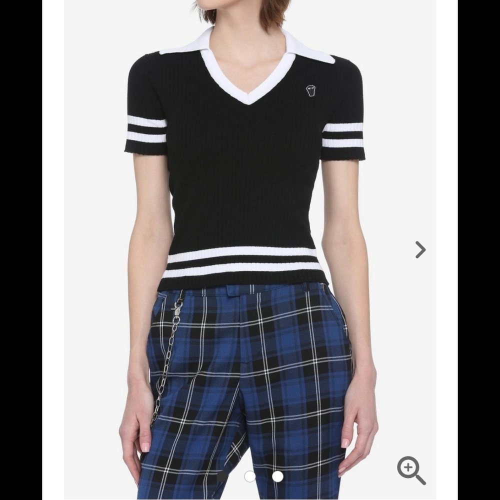 Cute goth coffin psychobilly ribbed top